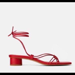 Zara squared toe straps flats/heels